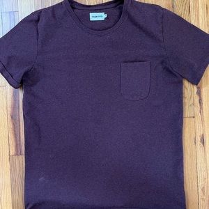 Taylor Stitch- heavy bag tee in Oxblood/maroon (L)